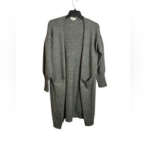 ACOA Grey Long Line Cardigan Sweater Size S/M